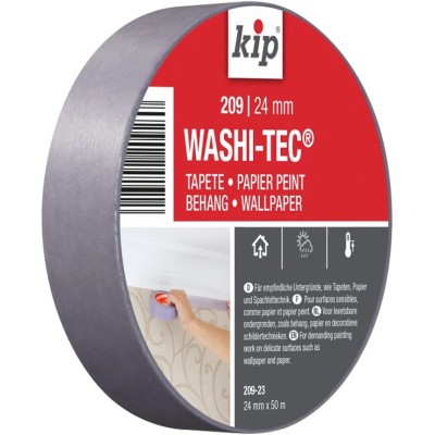 KIP Silver Washi Tec Low Tack Masking Tape 24mm x 50m, Acrylic Adhesive, Paper Backing, 209-23, 223499