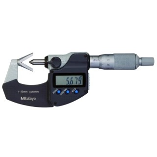 Mitutoyo External Micrometer Digital V-Anvil, Metric, ±0.004 mm Accuracy, 0.001 mm Resolution 314-251-30
