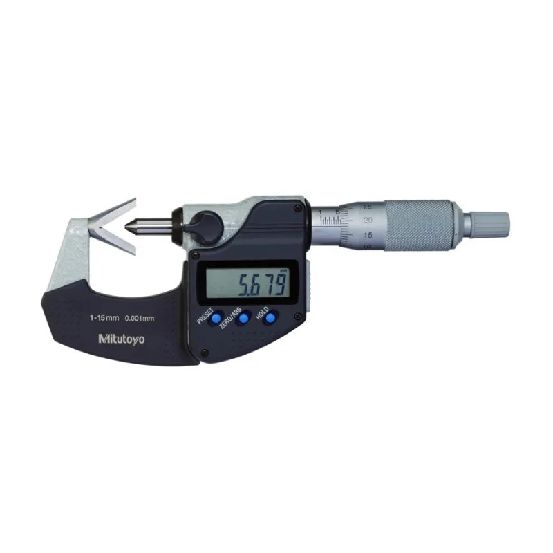 Mitutoyo External Micrometer Digital V-Anvil, Metric, ±0.004 mm Accuracy, 0.001 mm Resolution 314-251-30
