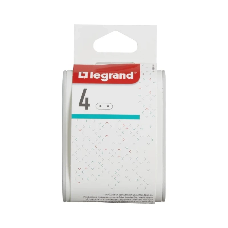 Legrand Multi-Outlet Plug, Plug-in, 6A, France/Germany Type E, Male/Female Connector 049400