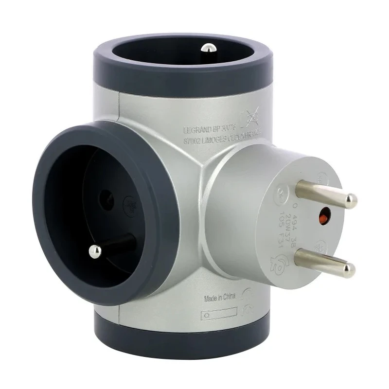 Legrand Multi-Outlet Plug 16A France/Germany/Belgium, Plug-in Plastic, Type E, 049438