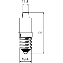 Marl Green Indicator Lamp, Single Chip, 24V DC, E10 Base, 4.8 mm Diameter 210-532-22-38