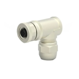 TE Connectivity Circular Connector 3 Contacts Female Socket IP67 M12 Cable Right Angle T4112012031-000