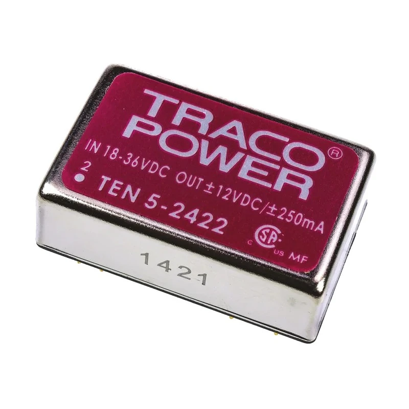 TRACOPOWER DC/DC Converter 12V, -12V 250mA 18–36V Input, 6W PCB Mount, 1.5kV Isolation, TEN 5-2422