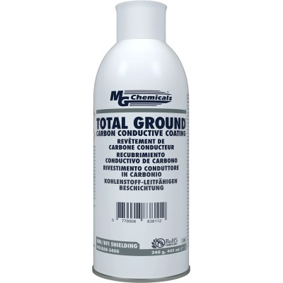 MG Chemicals Black Acrylic Conductive Lacquer Aerosol, 360 ml, 120°C Max, Grounding & RF Shielding 838AR-340g