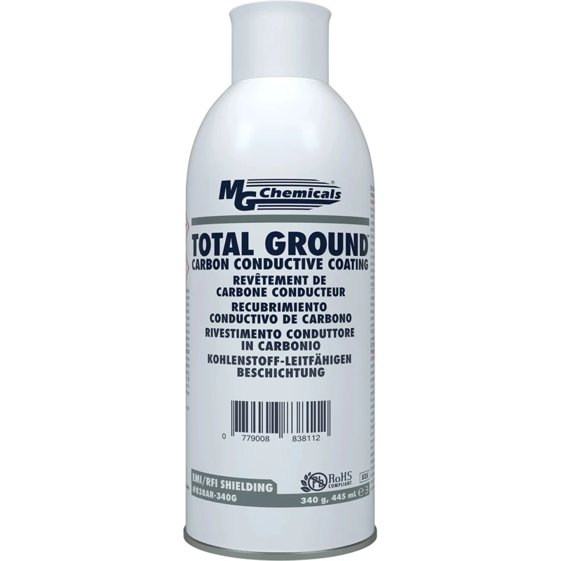 MG Chemicals Black Acrylic Conductive Lacquer Aerosol, 360 ml, 120°C Max, Grounding & RF Shielding 838AR-340g