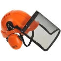 Portwest Black ABS Face Shield with Chin Guard, Heat Resistant, Latex Free, Flip-Up, Orange Frame, 124-8247
