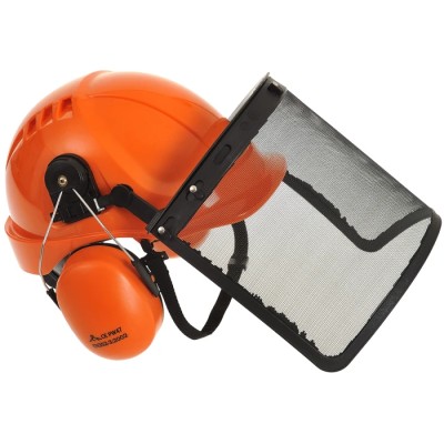 Portwest Black ABS Face Shield with Chin Guard, Heat Resistant, Latex Free, Flip-Up, Orange Frame, 124-8247