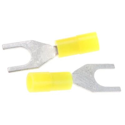 RS PRO DSNY Insulated Crimp Spade Connector, 26 AWG–22 AWG, M3.5 Stud Size Nylon, Yellow 239-4183