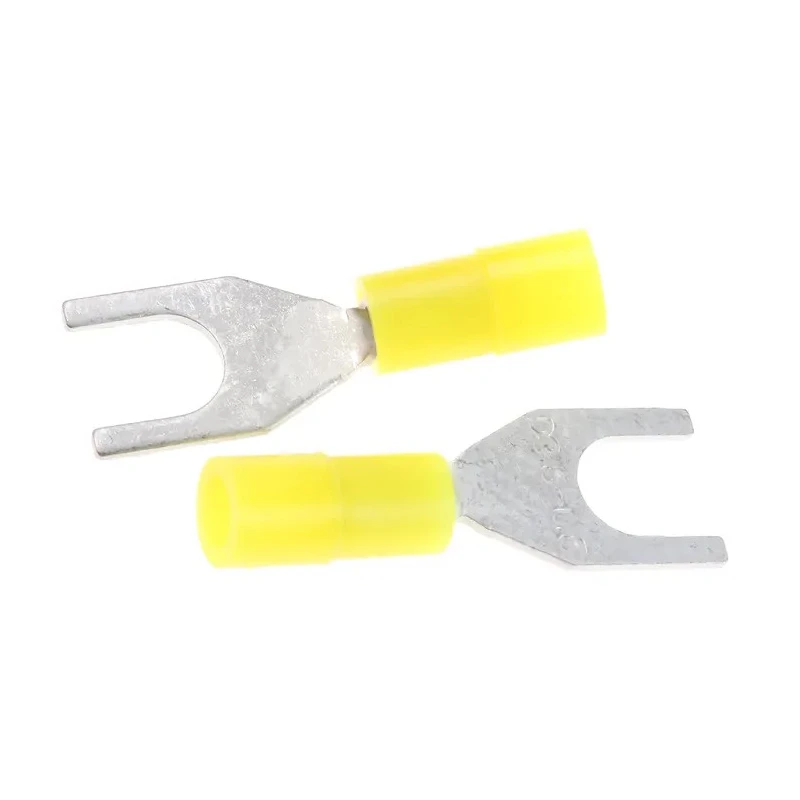 RS PRO DSNY Insulated Crimp Spade Connector, 26 AWG–22 AWG, M3.5 Stud Size Nylon, Yellow 239-4183