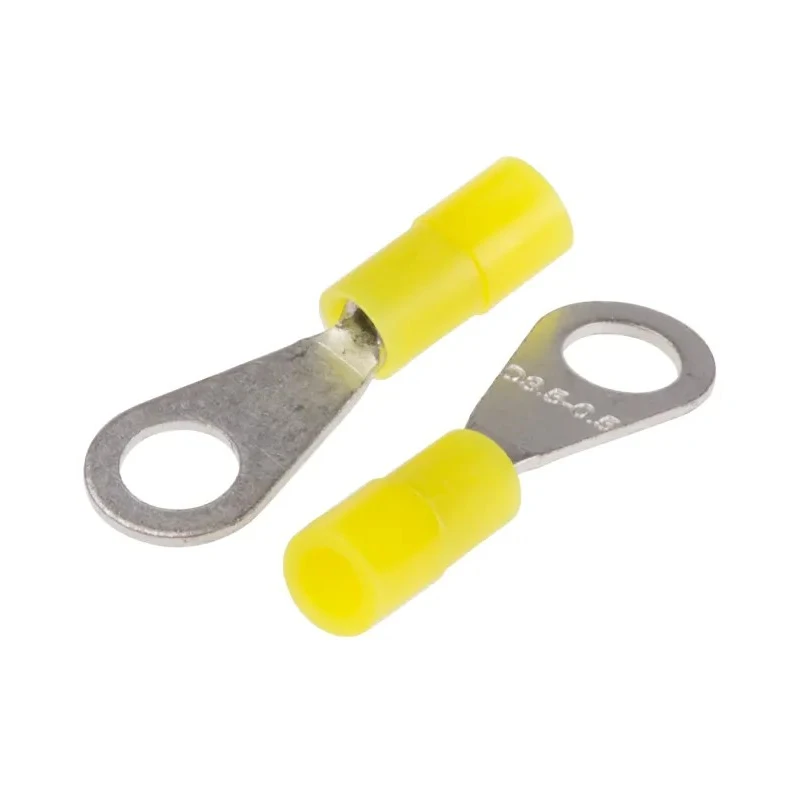 RS PRO DRNY Insulated Ring Terminal, Nylon, M3.5 Stud, 26–22 AWG Wire, Yellow 239-4127