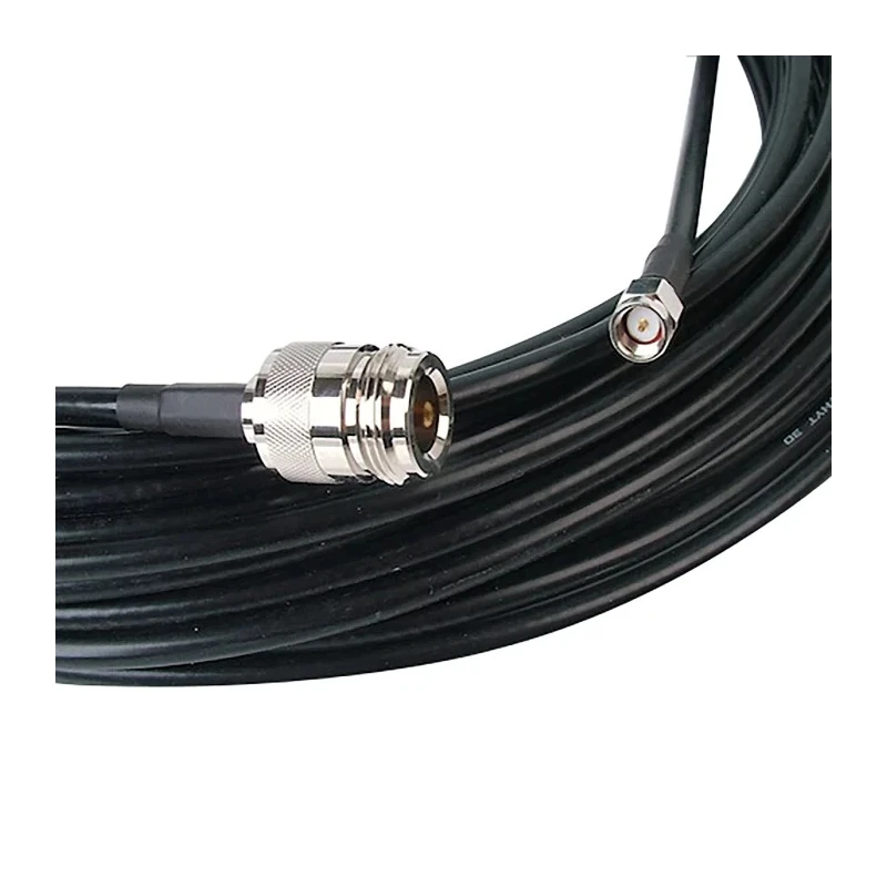 Siretta N Type to SMA Series RF LLC200A Coaxial Cable, 10m, Terminated, 50Ω, LSZH Black Jacket, 