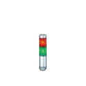 Patlite MPS Series Signal Tower, 2 Lights, LED, No Sounder, 24V AC/DC, Direct Mount, Silver, MPS-202-RG