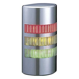 Patlite WE Series 3-Light Clear Signal Tower, LED, 24V AC/DC, Wall Mount, No Sounder, WE-302-RYG