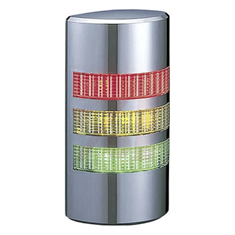 Patlite WE Series 3-Light Clear Signal Tower, LED, 24V AC/DC, Wall Mount, No Sounder, WE-302-RYG