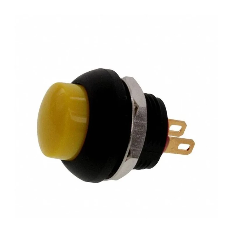 TE Connectivity PB6 Series Push Button Switch, On-Off, Panel Mount, Yellow Actuator, 1 NO, IP68 PB6B2HS5M2CAL00