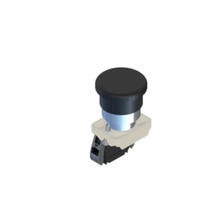 RS PRO Mushroom Push Button Switch ECX1 Panel Mount, 23 mm Cutout, Black, SPST, IP65