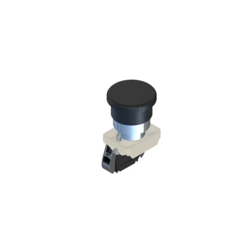 RS PRO Mushroom Push Button Switch ECX1 Panel Mount, 23 mm Cutout, Black, SPST, IP65