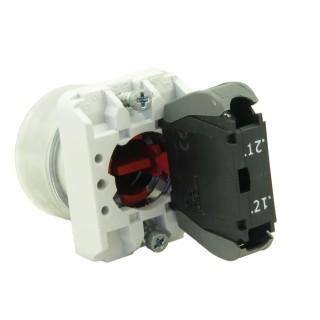 RS PRO Push Button Switch Panel Mount, 23 mm Cutout, Red, SPST, Flush Head, Chrome Plated Zamak, IP65 ECX1