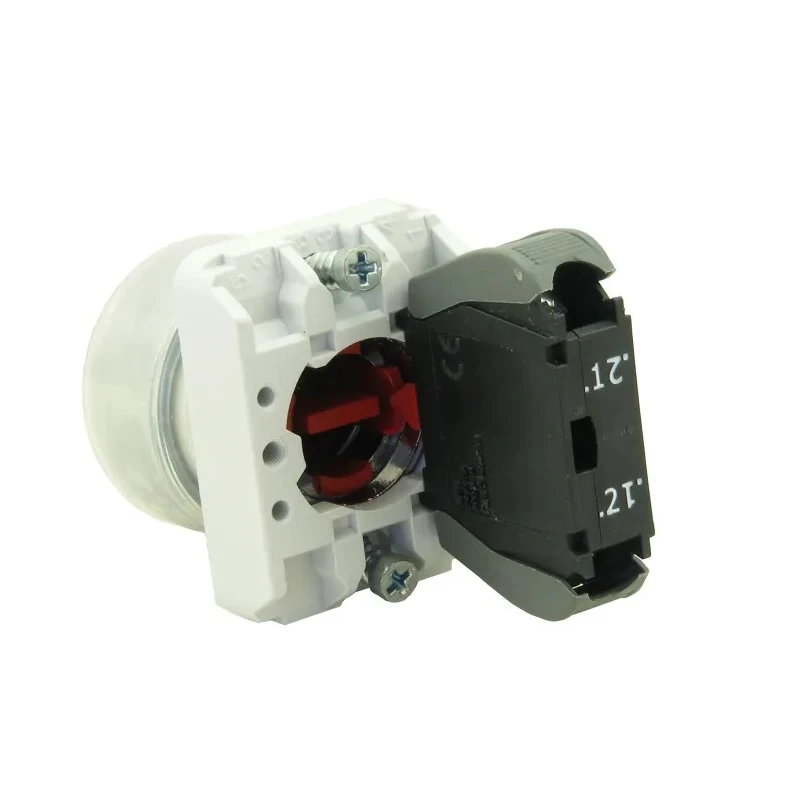 RS PRO Push Button Switch Panel Mount, 23 mm Cutout, Red, SPST, Flush Head, Chrome Plated Zamak, IP65 ECX1
