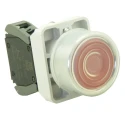 RS PRO Push Button Switch Panel Mount, 23 mm Cutout, Red, SPST, Flush Head, Chrome Plated Zamak, IP65 ECX1