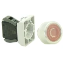 RS PRO Push Button Switch Panel Mount, 23 mm Cutout, Red, SPST, Flush Head, Chrome Plated Zamak, IP65 ECX1