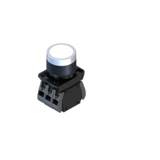 RS PRO ECX4 Series Illuminated Push Button Switch, Panel Mount, Momentary, White, 1 NO/1 NC, IP20/IP65, 24V, 30mm 239-8209