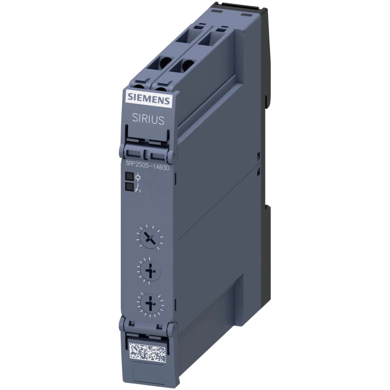 Siemens Multifunction DIN Rail Timer Relay 24V DC/AC, SPDT, 1-Contact, IP20, 0.05s–100h 3RP2505-1AB30