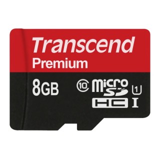 Transcend 8GB MicroSDHC microSD Memory Card, Class 10, UHS-I U1 TS8GUSDU1