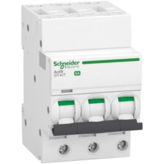Schneider Electric Acti9 iDT40 Miniature Circuit Breaker, 3-Pole, 25A, Type C, 4500A Breaking Capacity, DIN Rail A9PA2325