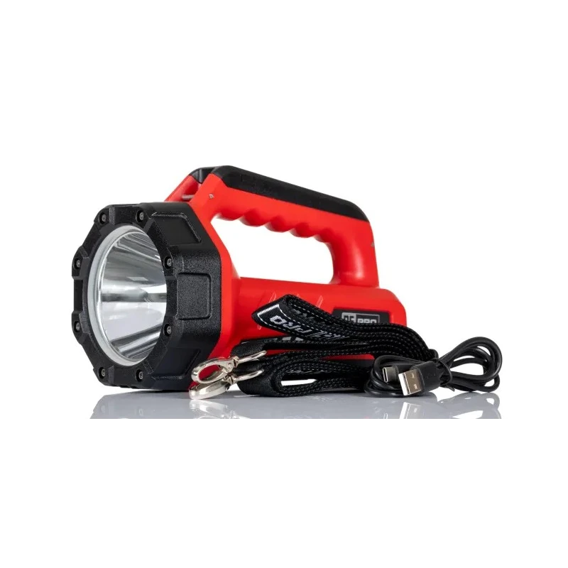 RS PRO Rechargeable LED Hand Lamp, 1300 lm, 3.7V Li-ion, USB Type-C, IPX6, Black/Red 239-7023