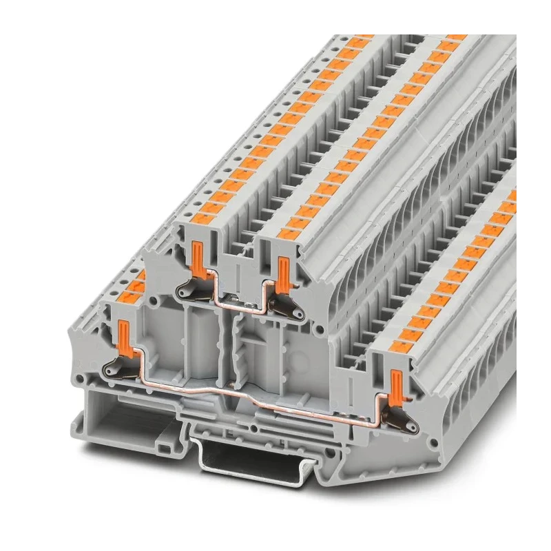 Phoenix Contact Double Level Terminal Block, Grey, 4mm², 2-Level, Push-in, 800V, 28A, PTTBV Series, 1088737