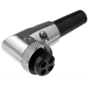 RS PRO Circular Cable Connector, Miniature Plug, Female, Right Angle, Zinc Alloy, 4 Contacts, Crimp Termination, ZC 125-1078