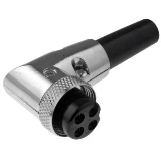 RS PRO Circular Cable Connector, Miniature Plug, Female, Right Angle, Zinc Alloy, 4 Contacts, Crimp Termination, ZC 125-1078