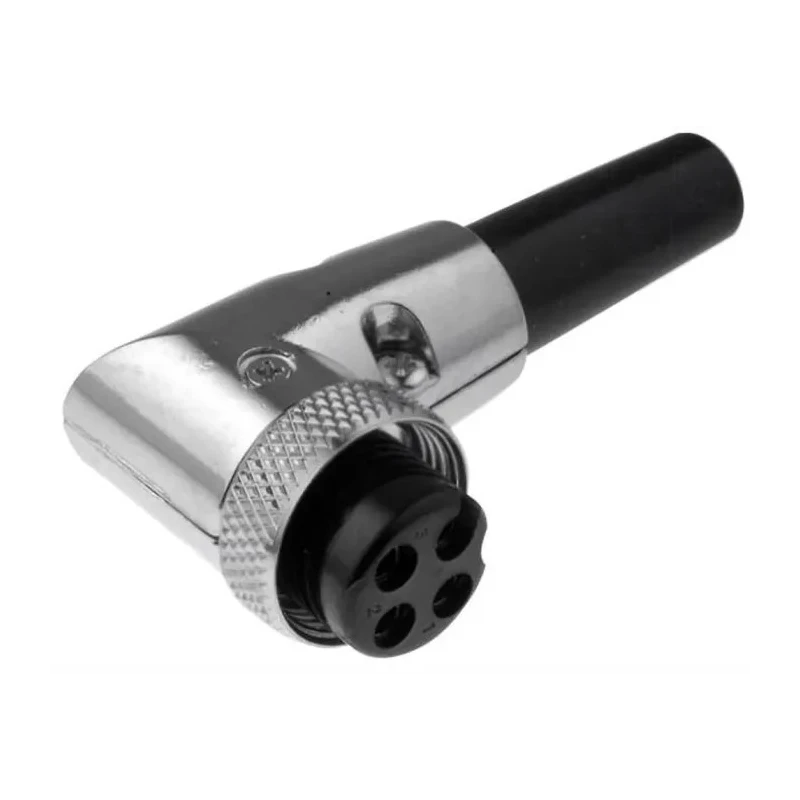 RS PRO Circular Cable Connector, Miniature Plug, Female, Right Angle, Zinc Alloy, 4 Contacts, Crimp Termination, ZC 125-1078