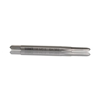 Dormer Threading Tap, M2.5, Metric, Straight Flute, HSS, 0.45mm Pitch, Machine Tap E500M2.5NO3
