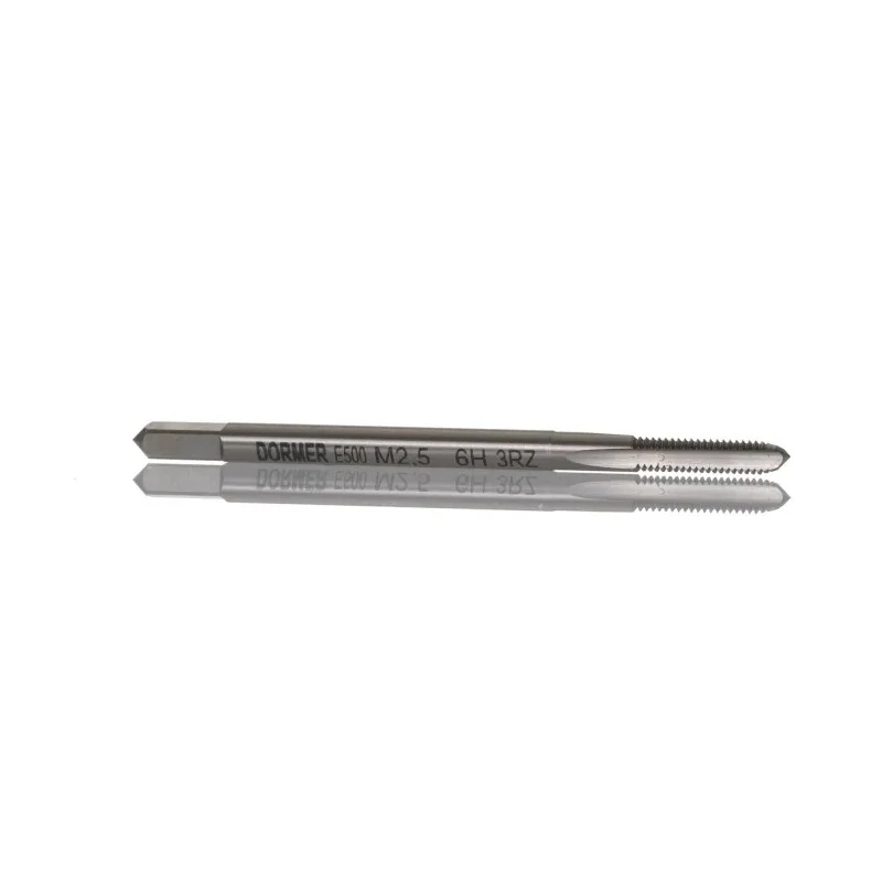 Dormer Threading Tap, M2.5, Metric, Straight Flute, HSS, 0.45mm Pitch, Machine Tap E500M2.5NO3