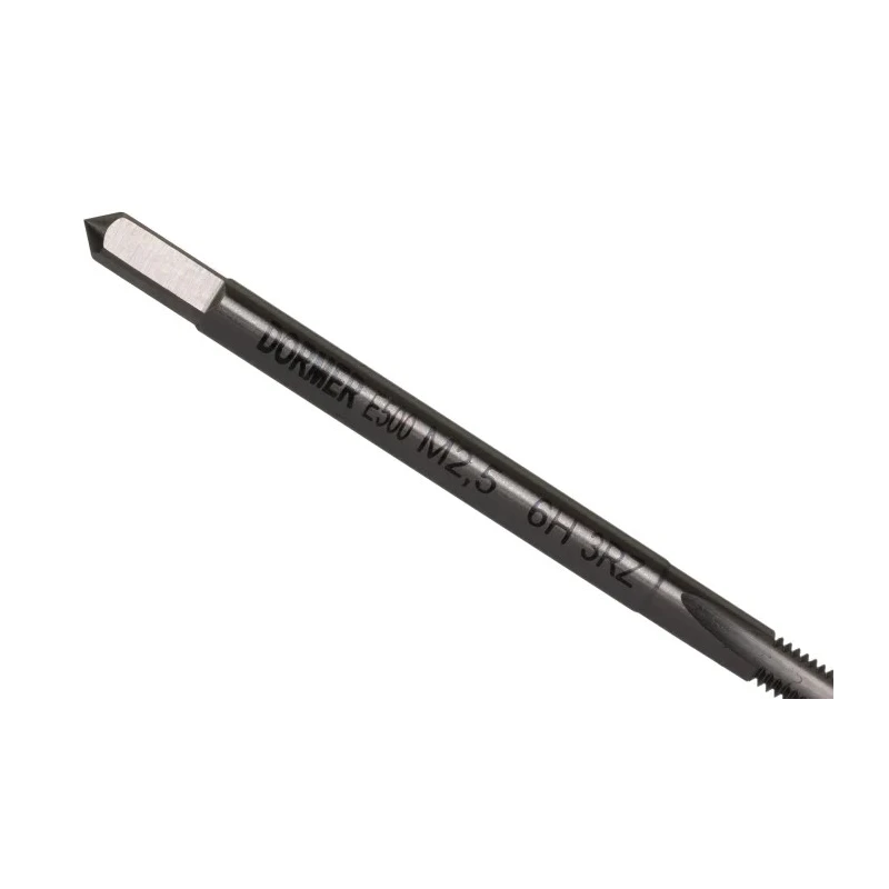 Dormer Threading Tap, M2.5, Metric, Straight Flute, HSS, 0.45mm Pitch, Machine Tap E500M2.5NO3
