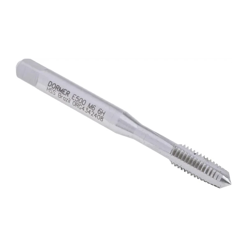 Dormer Threading Tap M6 Metric, Straight Flute, Machine Tap, HSS, 66mm Length, E500M6NO1