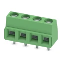 Phoenix Contact MKDSN Series PCB Terminal Block, 4 Contacts, 5 mm Pitch, 1 Row, 400V, Polyamide, Screw, Green 1729034