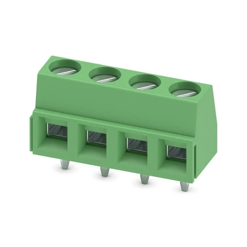 Phoenix Contact MKDSN Series PCB Terminal Block, 4 Contacts, 5 mm Pitch, 1 Row, 400V, Polyamide, Screw, Green 1729034