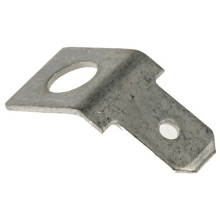 RS PRO Silver Uninsulated Male Spade Connector, Stud Termination, 4.75 x 0.5 mm Tab Size, Angled, Brass Tin-Plated 125-1982
