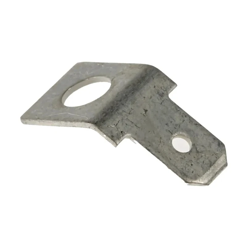 RS PRO Silver Uninsulated Male Spade Connector, Stud Termination, 4.75 x 0.5 mm Tab Size, Angled, Brass Tin-Plated 125-1982