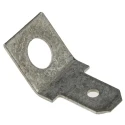RS PRO Silver Uninsulated Male Spade Connector, Stud Termination, 4.75 x 0.5 mm Tab Size, Angled, Brass Tin-Plated 125-1982