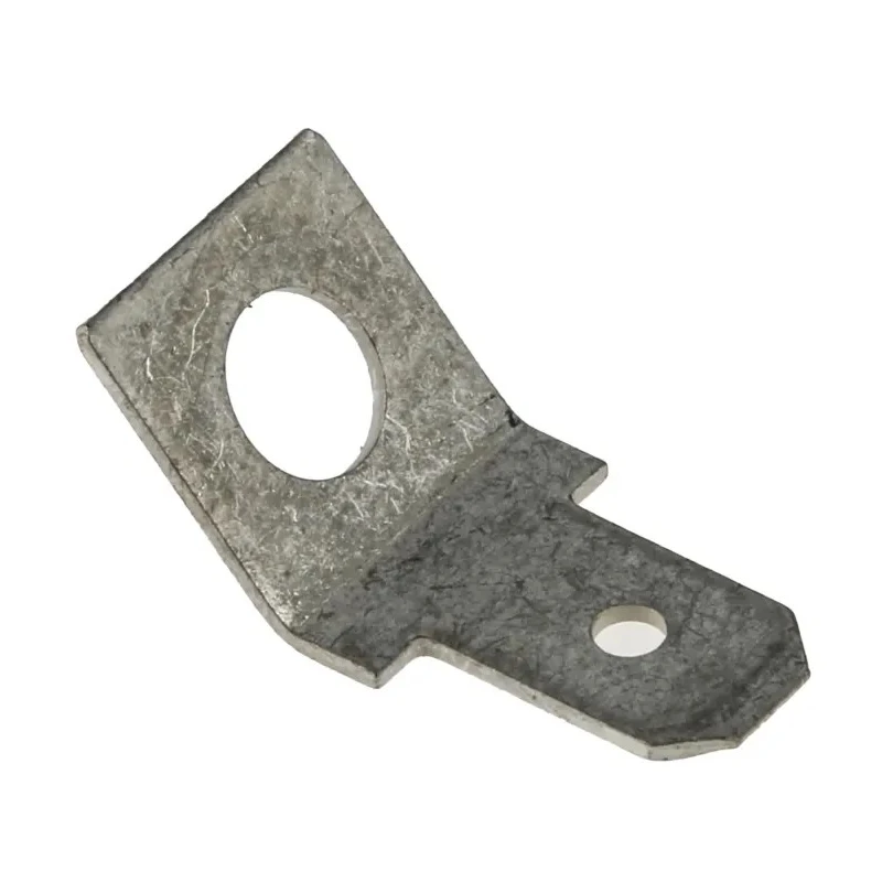 RS PRO Silver Uninsulated Male Spade Connector, Stud Termination, 4.75 x 0.5 mm Tab Size, Angled, Brass Tin-Plated 125-1982