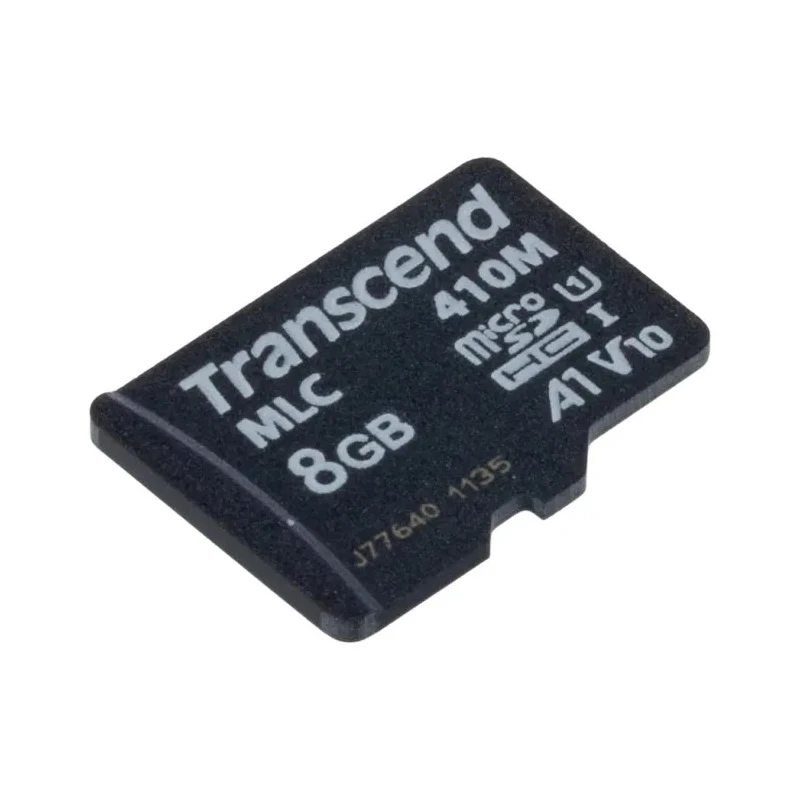 Transcend Industrial Grade MicroSDHC microSD Card, 8GB, U1, A1, MLC NAND, TS8GUSD410M