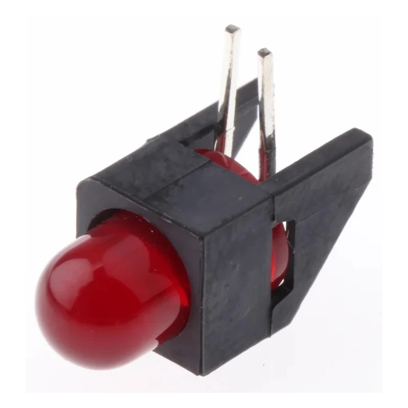 Broadcom Red Right Angle PCB LED Indicator HLMP-3301-F00B2, 1 LED, 2.4V, 60° Viewing Angle, GaP Material