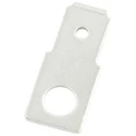 RS PRO Silver Uninsulated Male Spade Connector Stud, 6.35 x 0.8 mm Tab Size, Brass, Tin Plated 125-2004