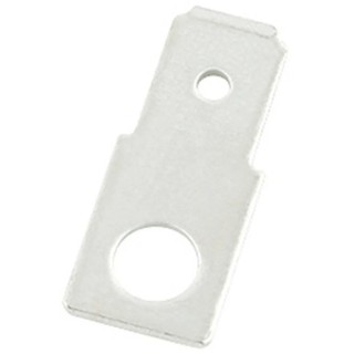 RS PRO Silver Uninsulated Male Spade Connector Stud, 6.35 x 0.8 mm Tab Size, Brass, Tin Plated 125-2004