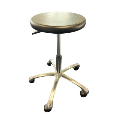RS PRO Black Plastic Adjustable Stool, Wheeled, 4 kg Capacity, Height 43–63 cm 125-2401